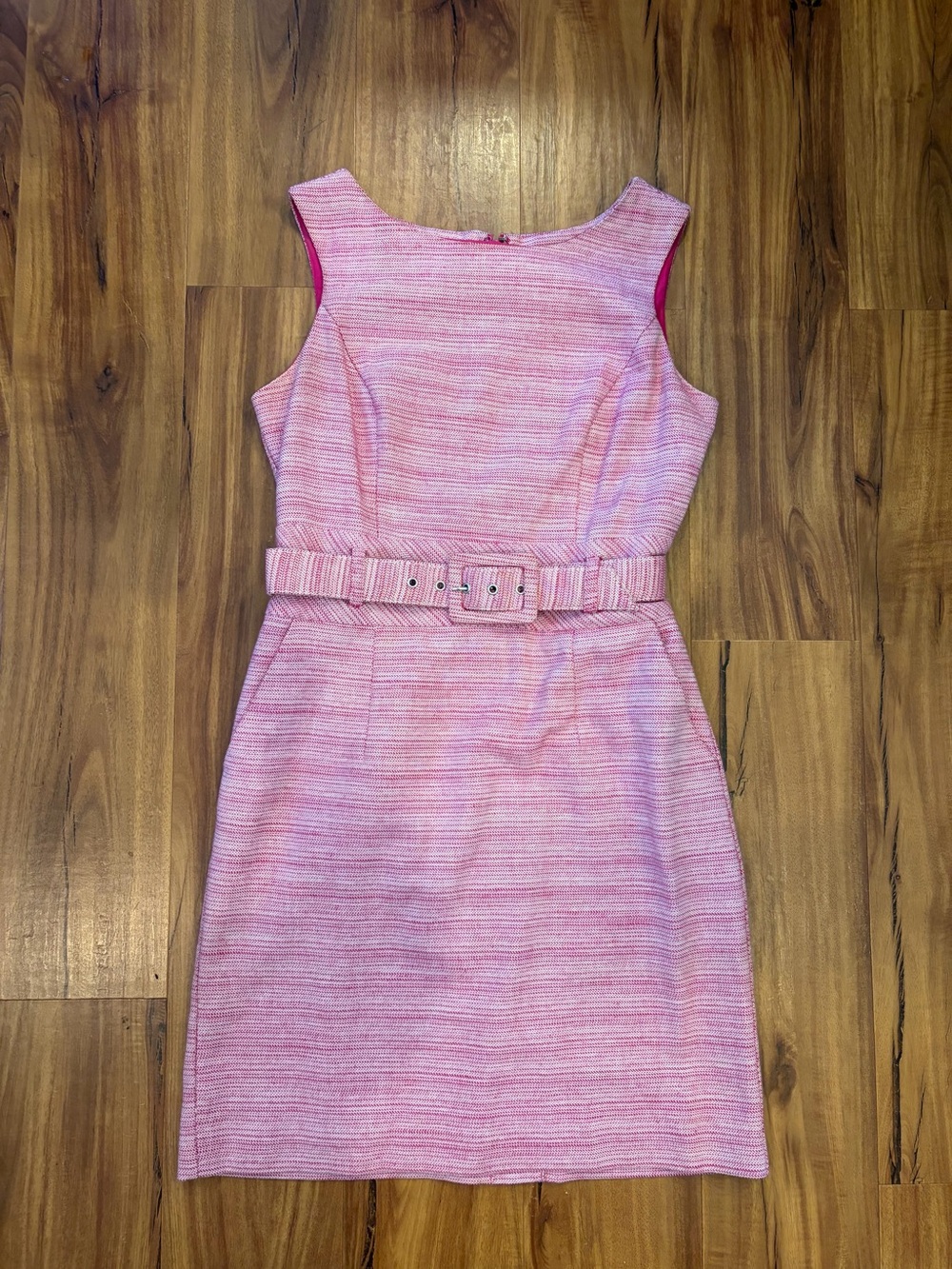 Banana Republic Pink Striped Belted Mini Sheath Dress